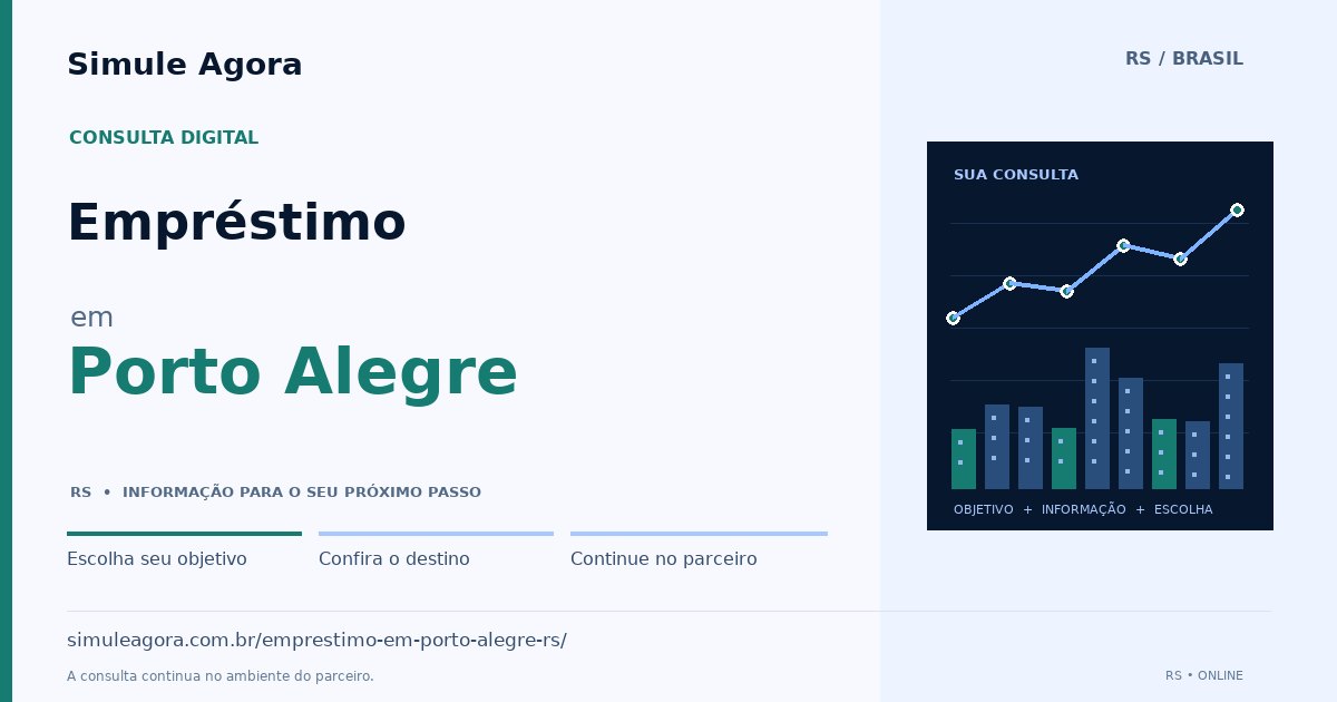 Ilustração de Empréstimo para Porto Alegre / RS — Simule Agora.