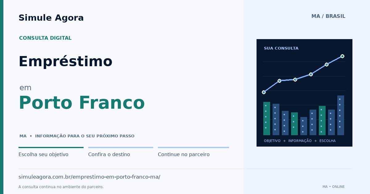 Ilustração de Empréstimo para Porto Franco / MA — Simule Agora.
