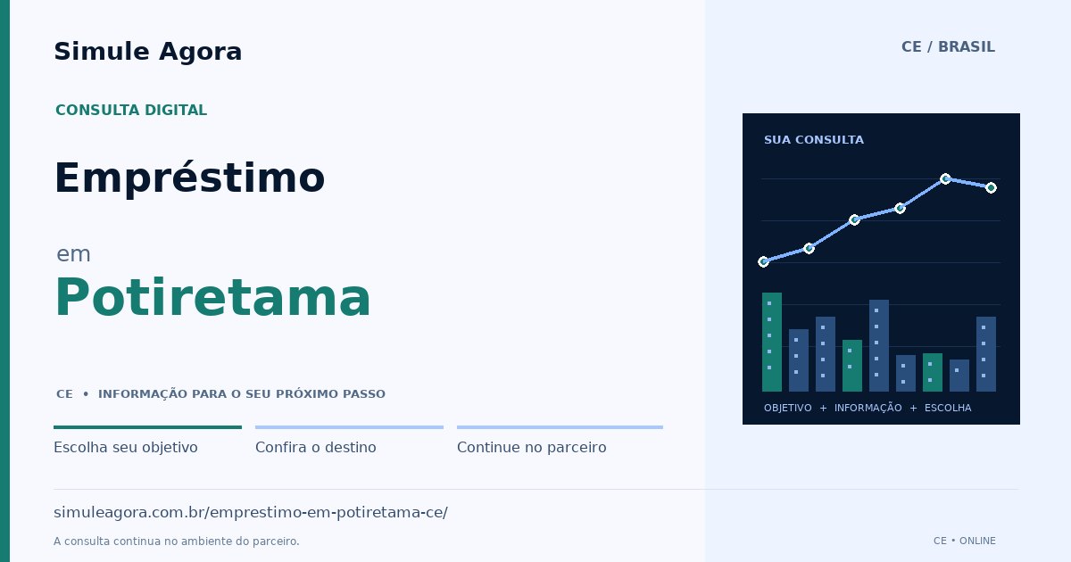 Ilustração de Empréstimo para Potiretama / CE — Simule Agora.