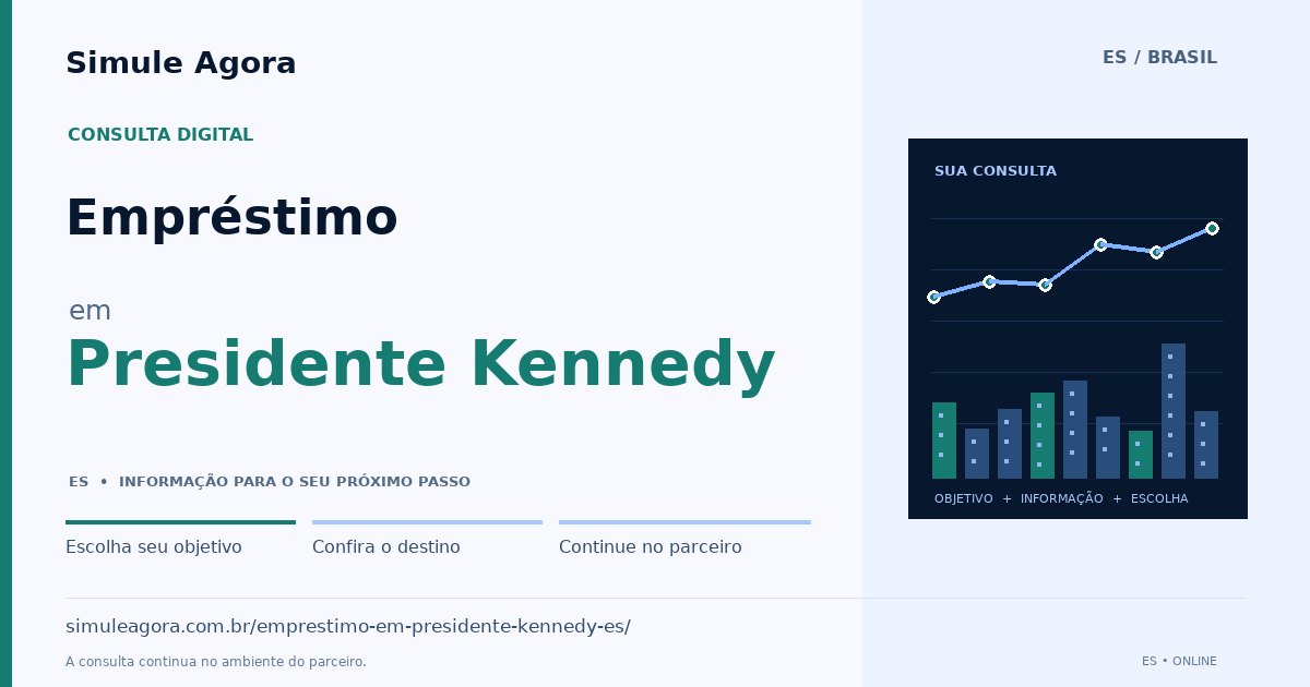 Ilustração de Empréstimo para Presidente Kennedy / ES — Simule Agora.