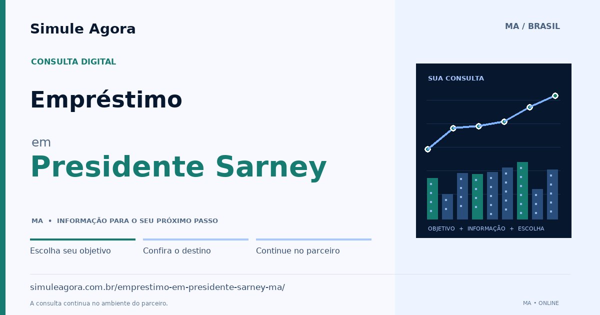 Ilustração de Empréstimo para Presidente Sarney / MA — Simule Agora.