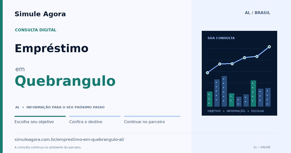 Ilustração de Empréstimo para Quebrangulo / AL — Simule Agora.