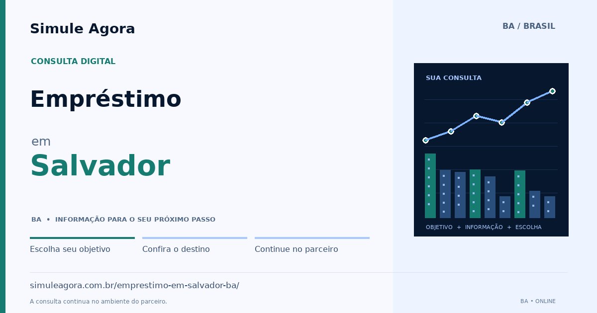Ilustração de Empréstimo para Salvador / BA — Simule Agora.