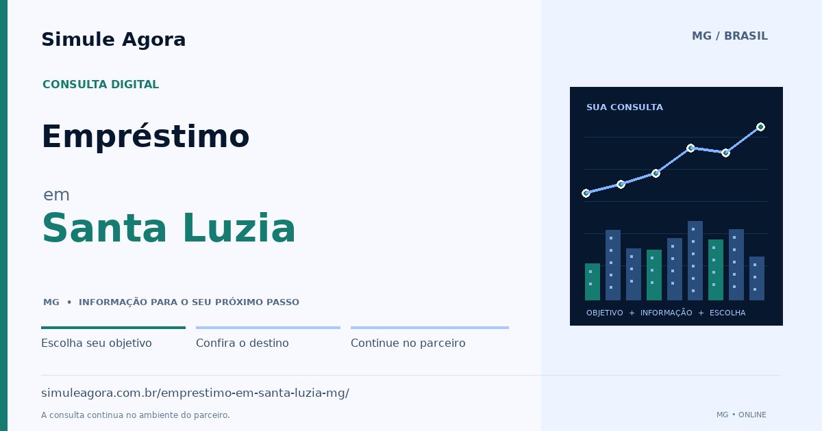 Ilustração de Empréstimo para Santa Luzia / MG — Simule Agora.