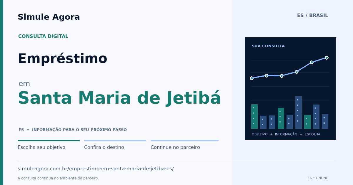 Ilustração de Empréstimo para Santa Maria de Jetibá / ES — Simule Agora.