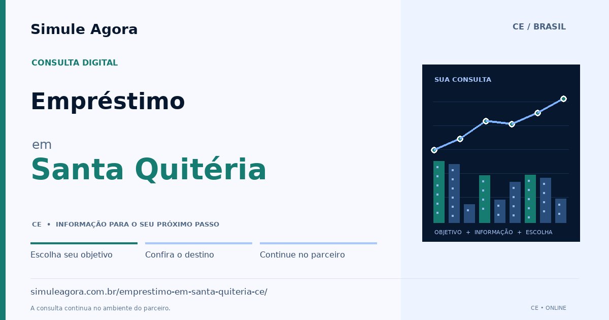 Ilustração de Empréstimo para Santa Quitéria / CE — Simule Agora.