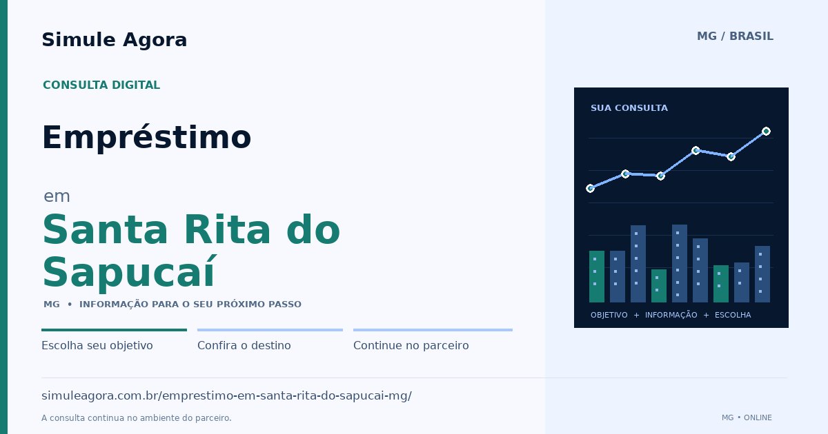 Ilustração de Empréstimo para Santa Rita do Sapucaí / MG — Simule Agora.