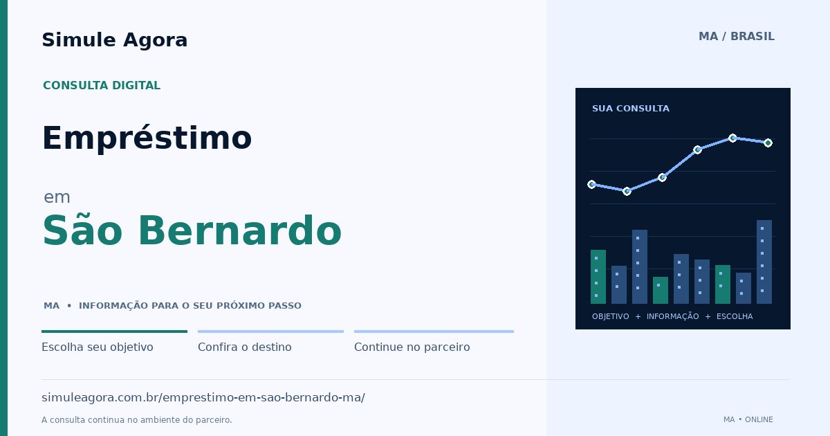 Ilustração de Empréstimo para São Bernardo / MA — Simule Agora.