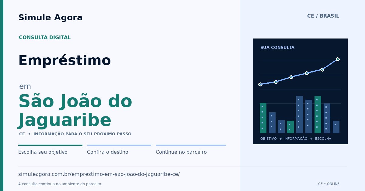 Ilustração de Empréstimo para São João do Jaguaribe / CE — Simule Agora.