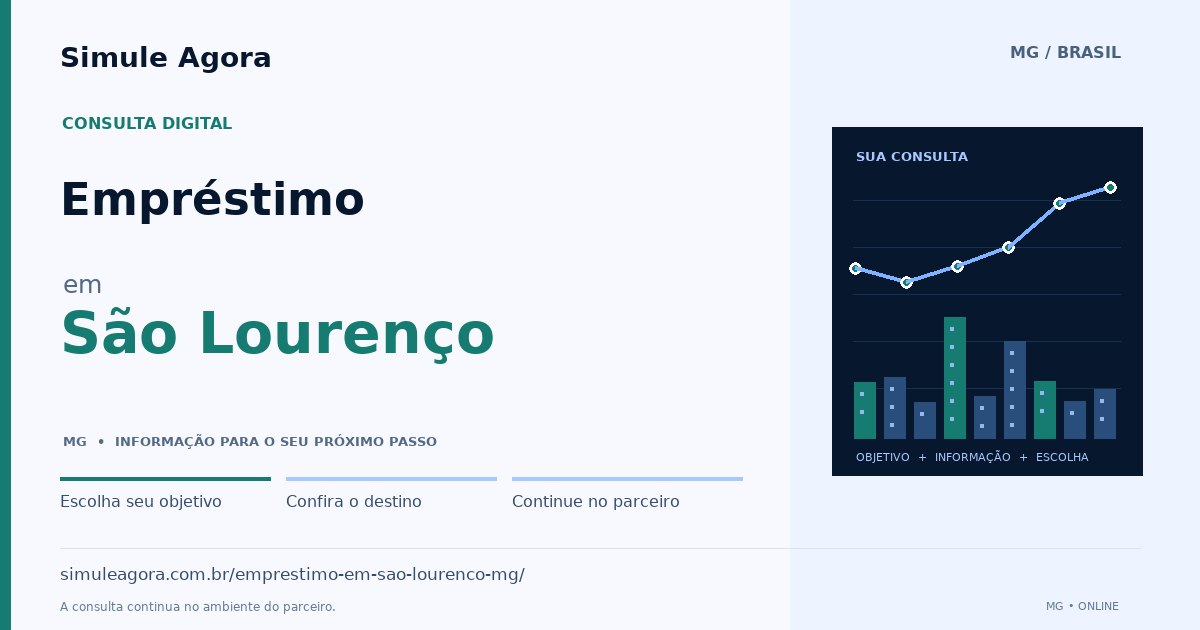Ilustração de Empréstimo para São Lourenço / MG — Simule Agora.