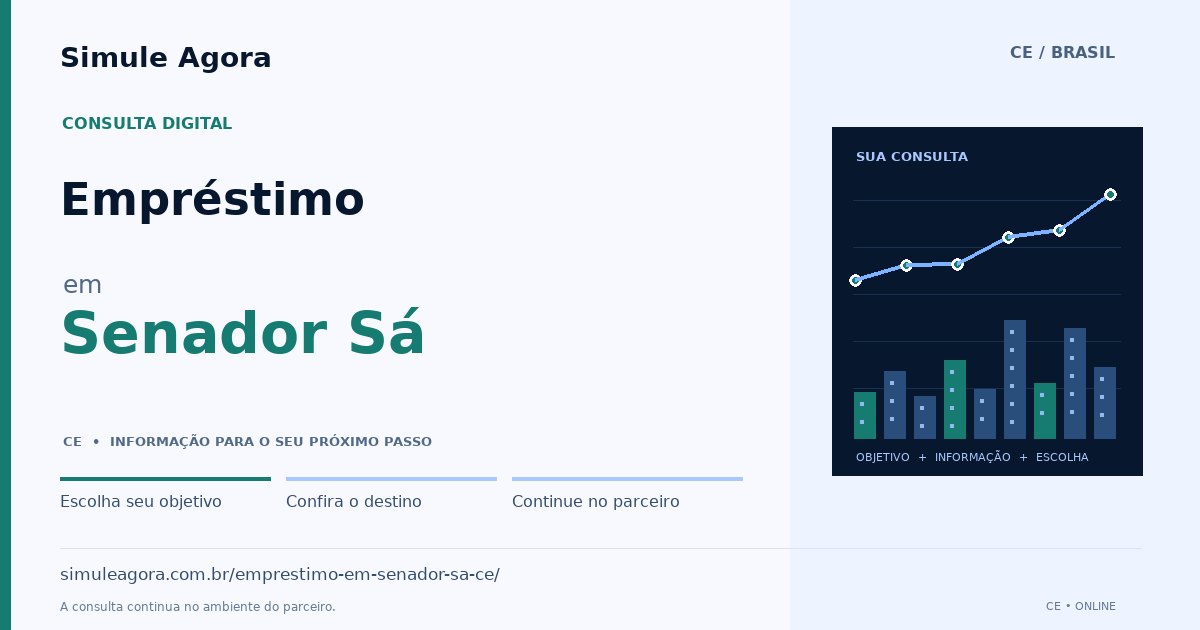 Ilustração de Empréstimo para Senador Sá / CE — Simule Agora.