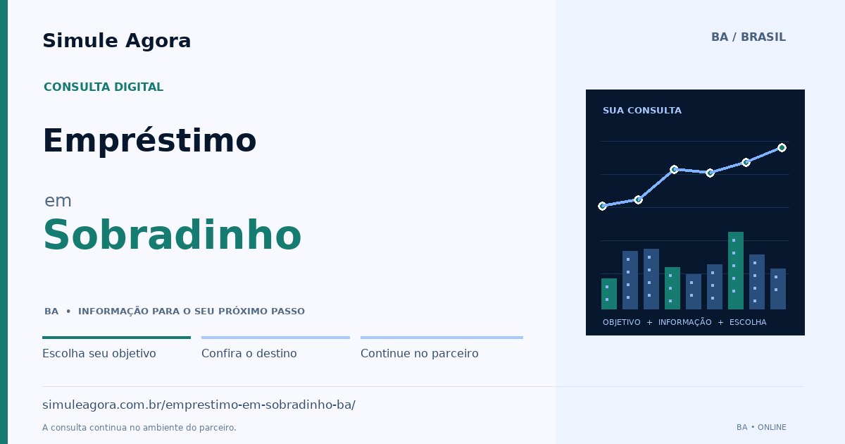 Ilustração de Empréstimo para Sobradinho / BA — Simule Agora.