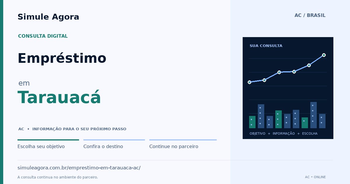 Ilustração de Empréstimo para Tarauacá / AC — Simule Agora.
