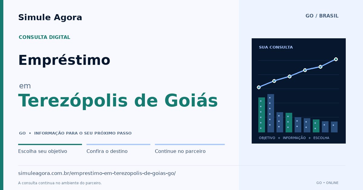 Ilustração de Empréstimo para Terezópolis de Goiás / GO — Simule Agora.