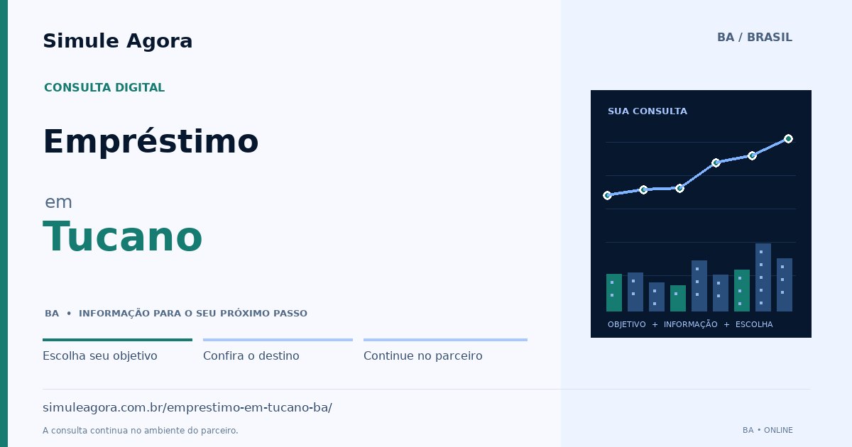 Ilustração de Empréstimo para Tucano / BA — Simule Agora.