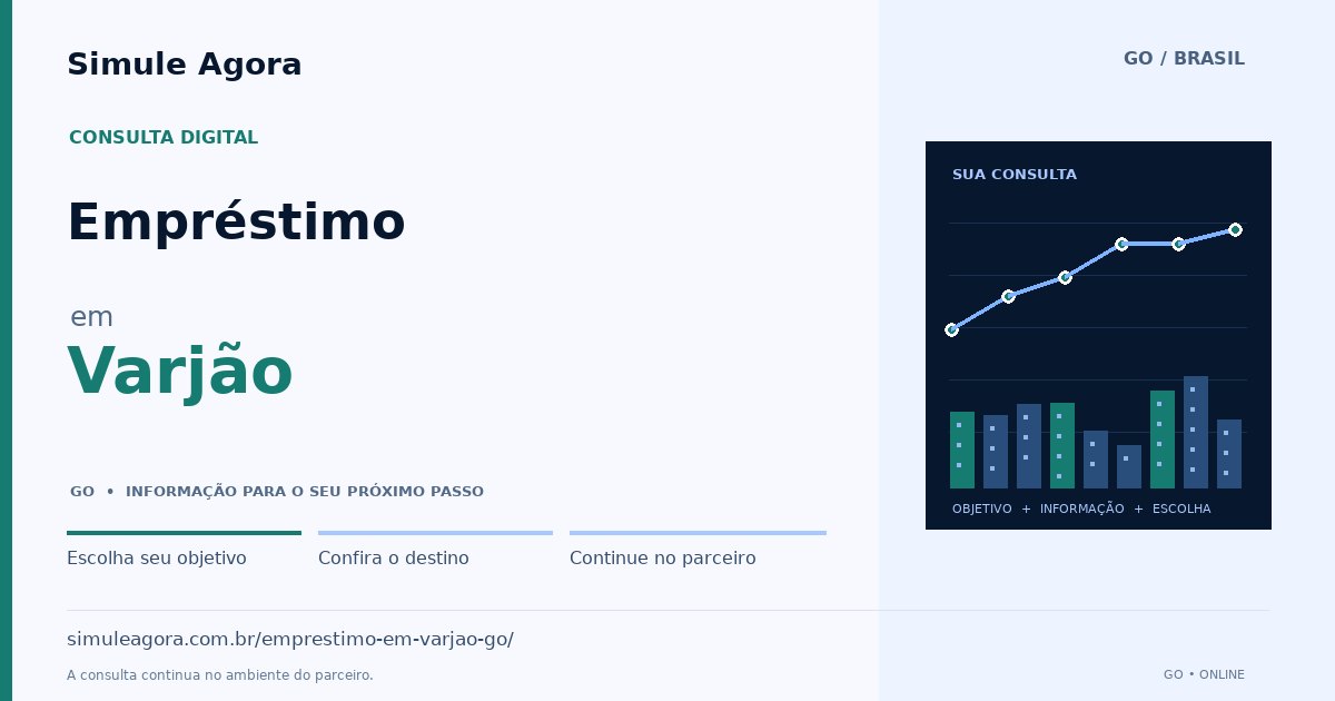 Ilustração de Empréstimo para Varjão / GO — Simule Agora.