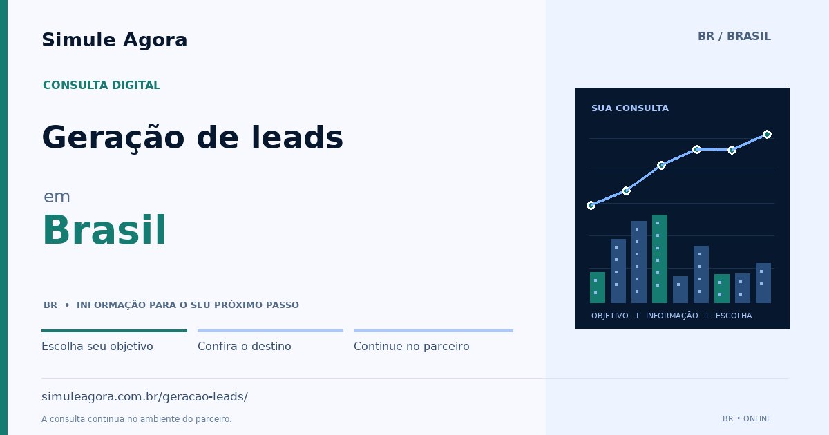 Ilustração de Geração de leads para Brasil / BR — Simule Agora.