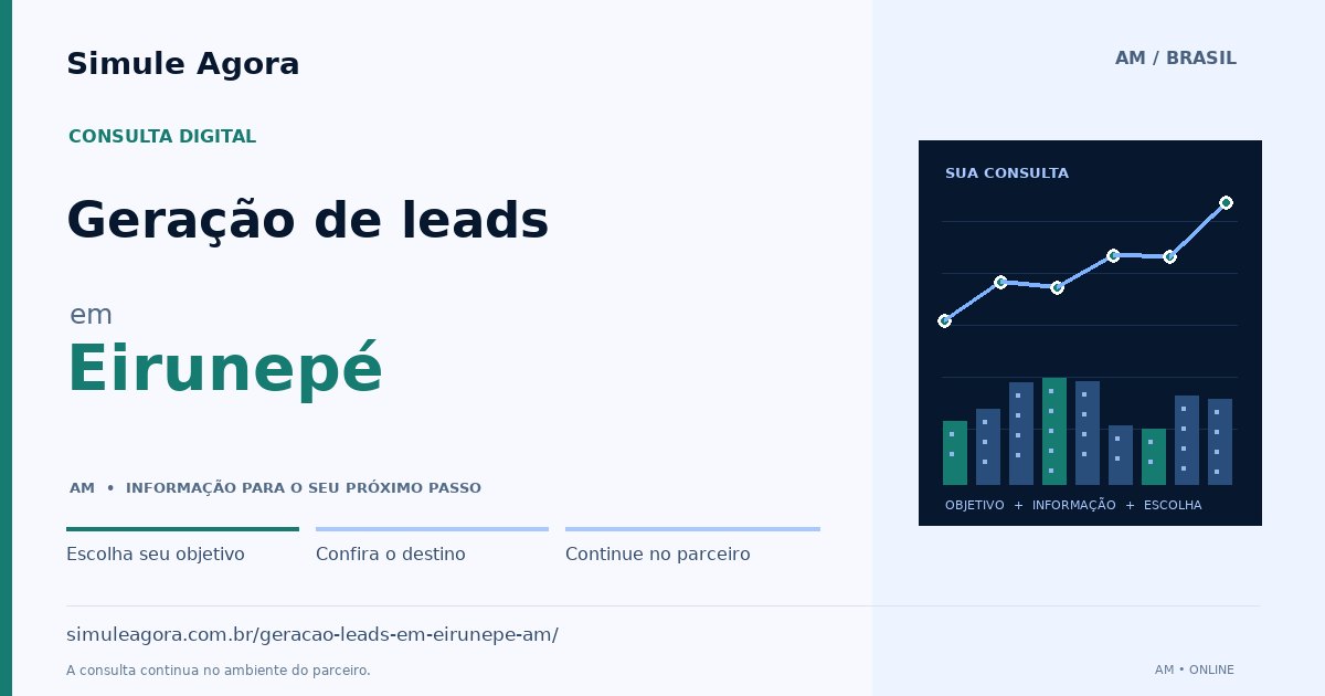 Ilustração de Geração de leads para Eirunepé / AM — Simule Agora.