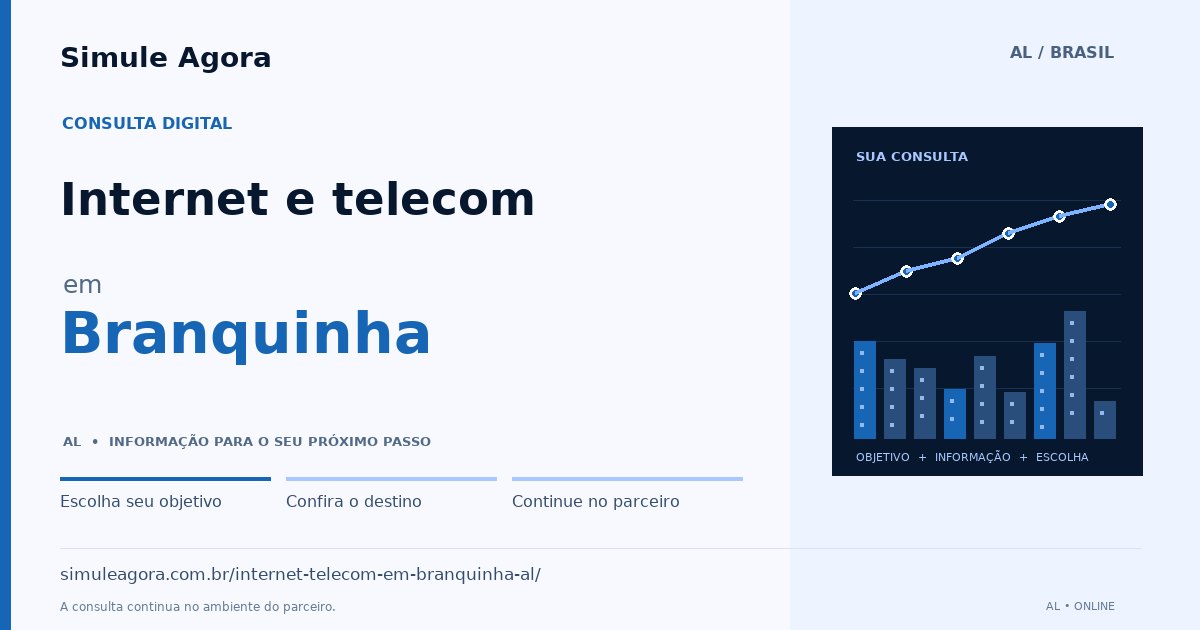 Ilustração de Internet e telecom para Branquinha / AL — Simule Agora.