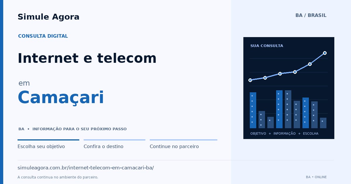 Ilustração de Internet e telecom para Camaçari / BA — Simule Agora.