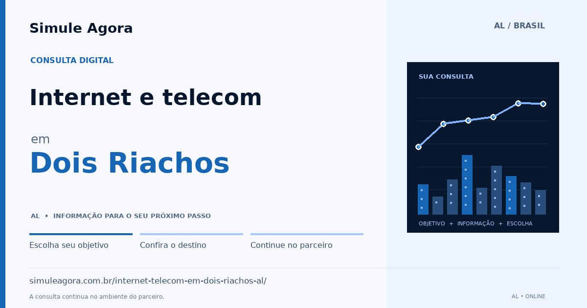 Ilustração de Internet e telecom para Dois Riachos / AL — Simule Agora.