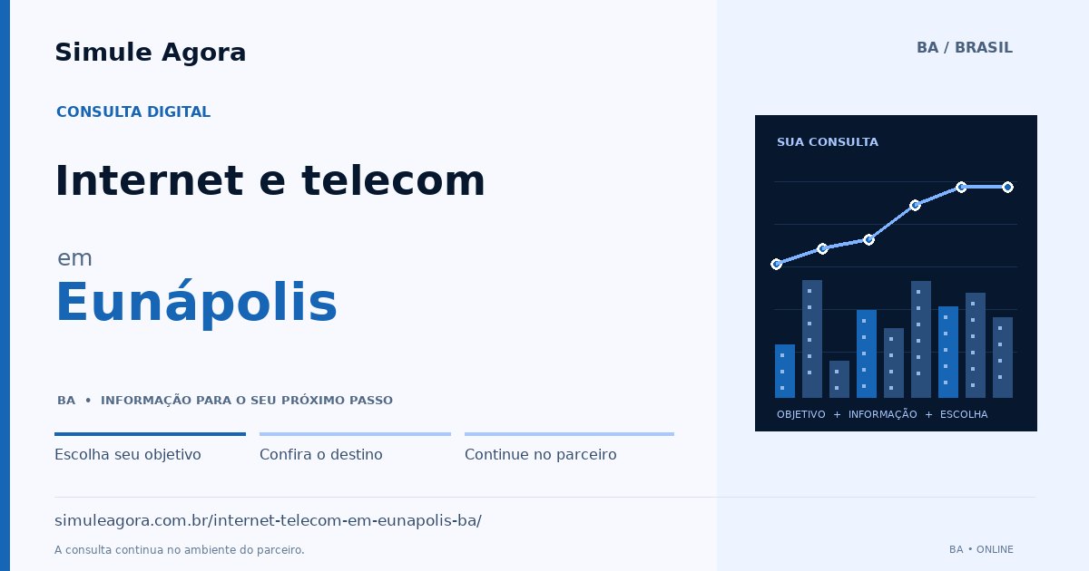 Ilustração de Internet e telecom para Eunápolis / BA — Simule Agora.