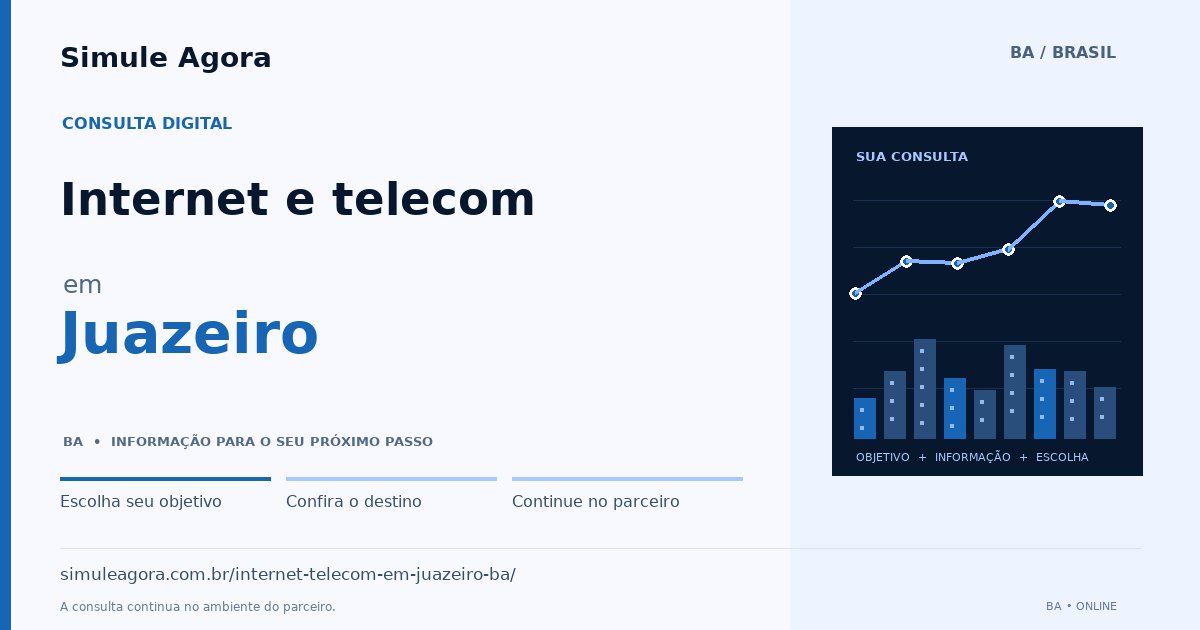 Ilustração de Internet e telecom para Juazeiro / BA — Simule Agora.
