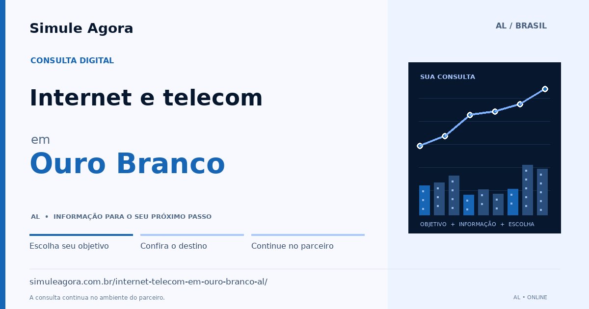 Ilustração de Internet e telecom para Ouro Branco / AL — Simule Agora.