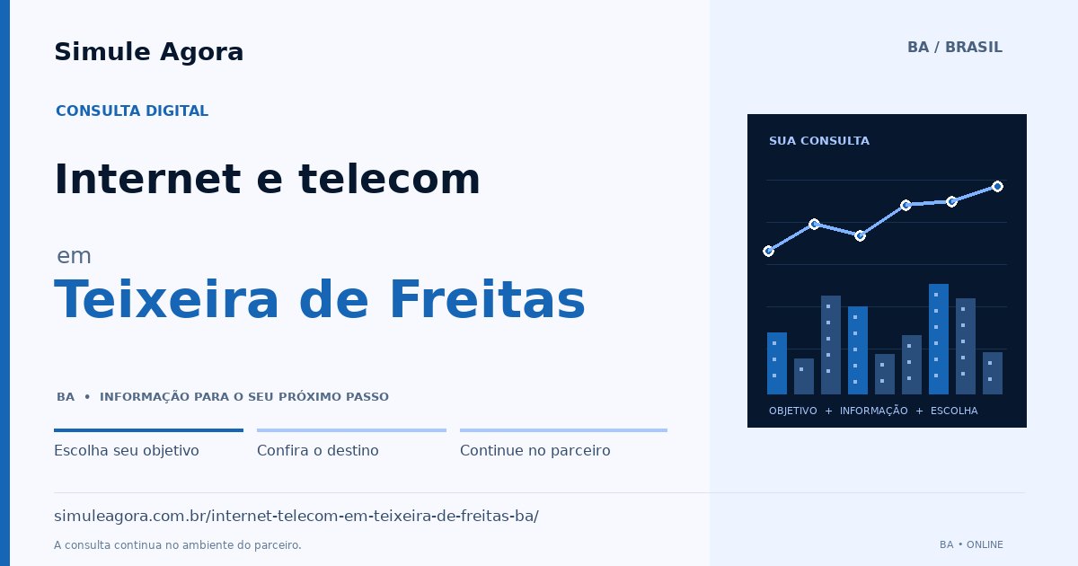 Ilustração de Internet e telecom para Teixeira de Freitas / BA — Simule Agora.