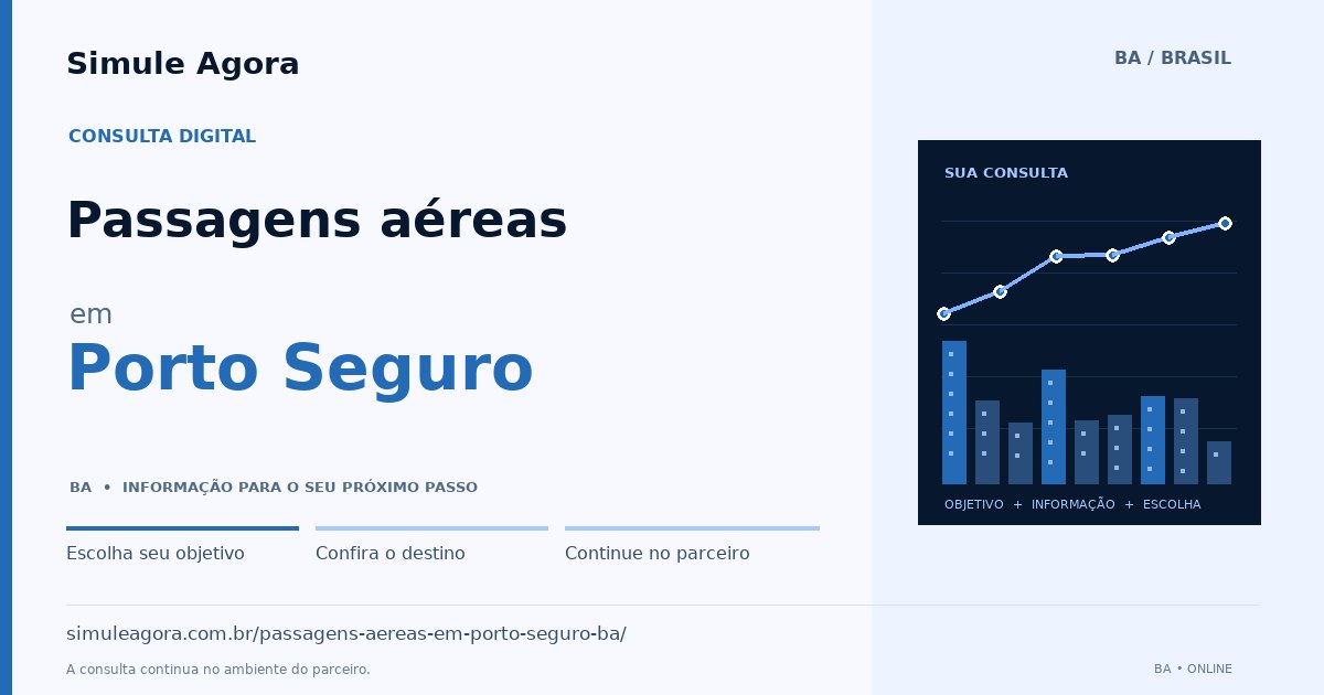 Ilustração de Passagens aéreas para Porto Seguro / BA — Simule Agora.