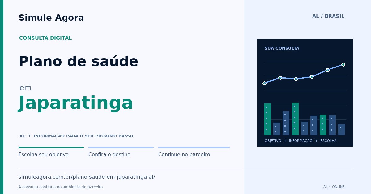 Ilustração de Plano de saúde para Japaratinga / AL — Simule Agora.