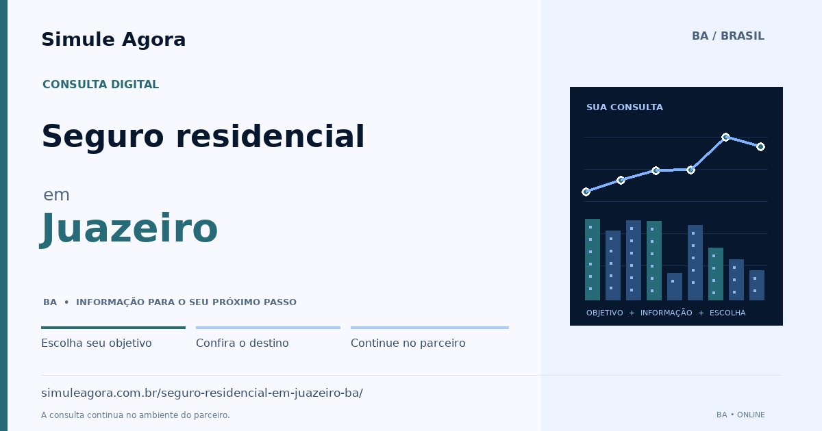 Ilustração de Seguro residencial para Juazeiro / BA — Simule Agora.