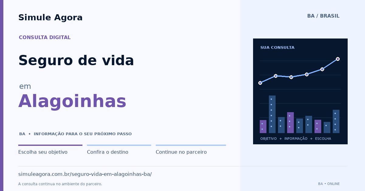 Ilustração de Seguro de vida para Alagoinhas / BA — Simule Agora.