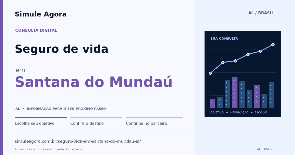 Ilustração de Seguro de vida para Santana do Mundaú / AL — Simule Agora.